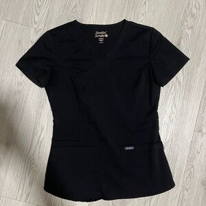 Women's Black V-Neck Scrub Top